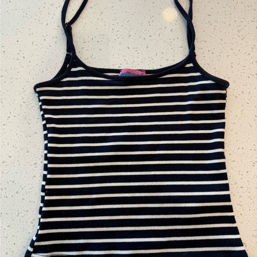Edikted Navy and White Striped Camisole